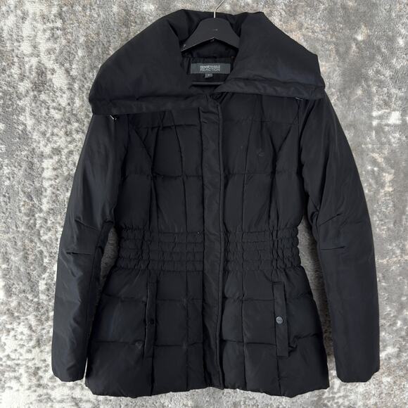 Kenneth Cole Size S Duck Down Waterfowl Snap Button Outdoor Coat Black Zip - Picture 1 of 9